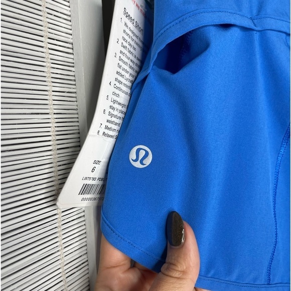 Lululemon Speed Short Pipe Dream Blue Size 6 New with Tags Athletic - Picture 4 of 8